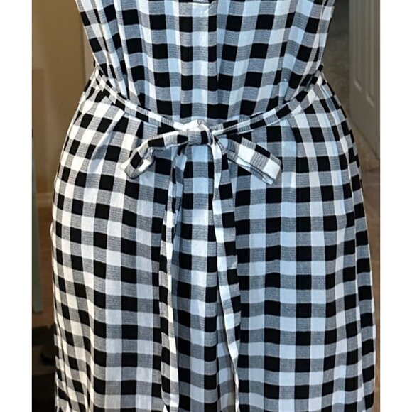 Women's Faded Glory Mini V-neck Dress Black & White Gingham Rayon Size S (4-6) - Picture 15 of 15